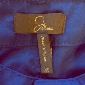 Jaanuu Floral Design Blue Scrub Set NWT!